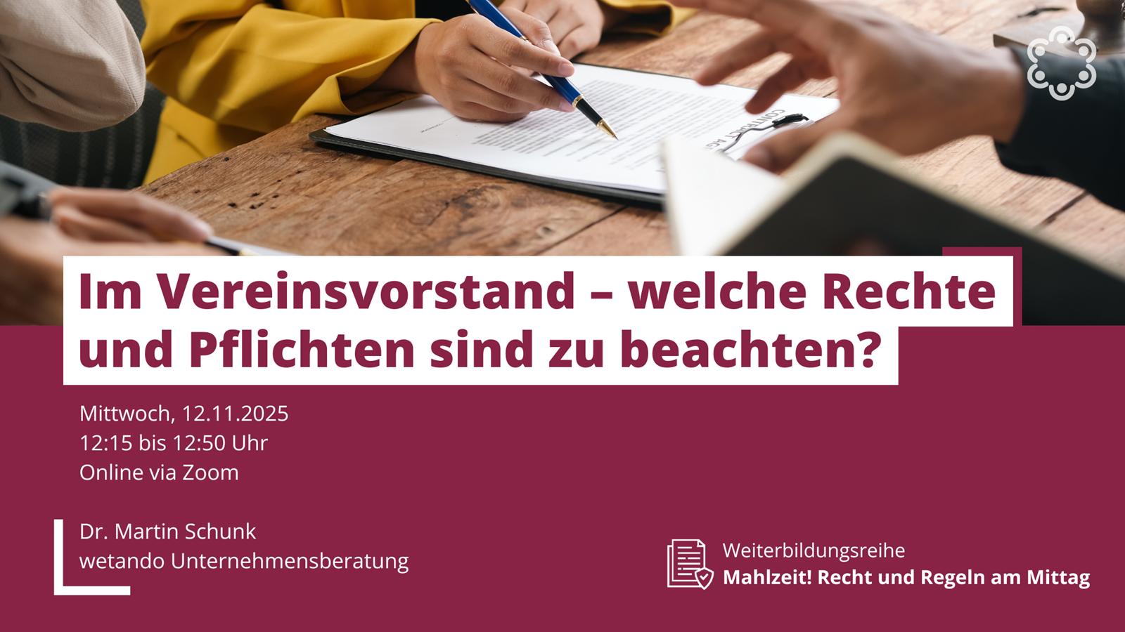Boxenstopp fürs Ehrenamt: Im Vereinsvorstand - welche Rechten und Pflichten sind zu beachten?