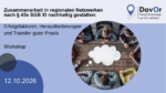 Zusammenarbeit in regionalen Netzwerken nach § 45e SGB XI nachhaltig gestalten: Erfolgsfaktoren, Herausforderungen und Transfer guter Praxis