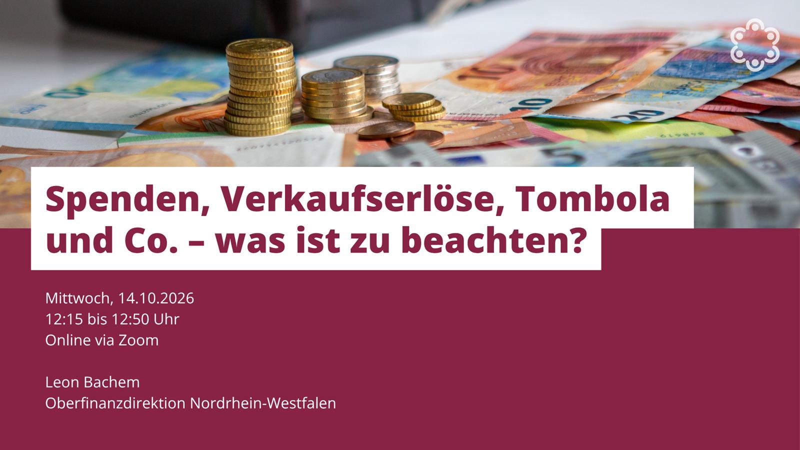 „Spenden, Verkaufserlöse, Tombola und Co. – was ist zu beachten?“